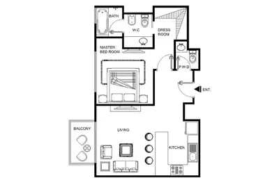 a picture of a floor plan of a house at LUX The JW Marina Suite 3 in Dubai