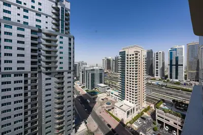 an aerial view of a city with tall buildings at Best View in Marina Dubai in Dubai