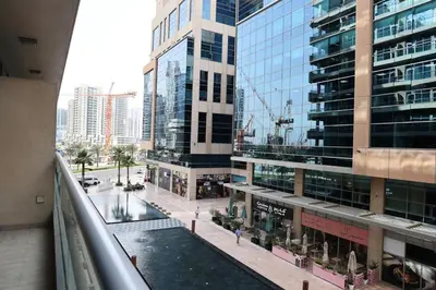 a view of a city with tall buildings at Nivis find- Luxury 1 BHK nearby Dubai Mall in Dubai
