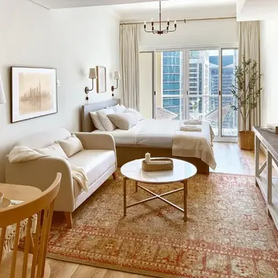 Stylish Lakefront Studio with King Bed and Balcony