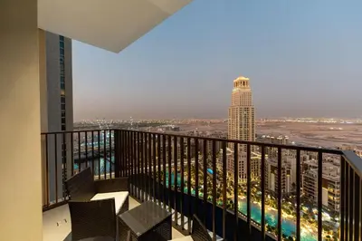a view from the balcony of a building at Creek palace residence by Hogar in Sabkhah