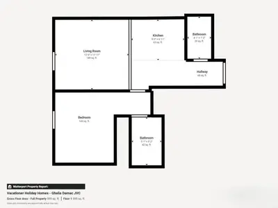 a floor plan of a house at Vacationer I JVC Gem 1 Bedroom I Free Pool, Gym, Parking & Wi-Fi in Dubai