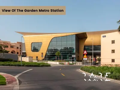 a view of the carnegie mellon metro station at Rare Holiday Homes - Mediterranean Cluster - Near Ibn Battuta Mall - Discovery Garden - Building# Med 65 - RG04 in Dubai