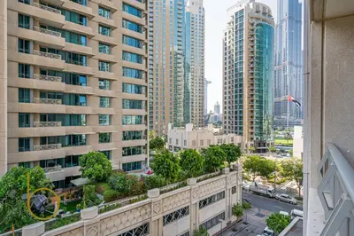 a view of a city with tall buildings at Bookable - 2 Bedroom Boulevard Central in Dubai