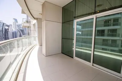 a balcony of a building with a view of the city at Canal-View one bedroom Apt Business Bay in Dubai