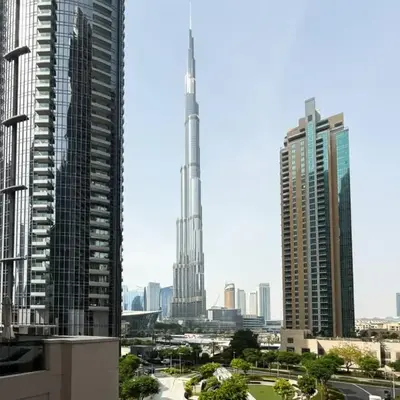 High-Rise Apartment by Burj and Fountain