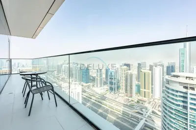 a view of a city from the top of a building at High Rise Apartment with Direct Access to Marina Walk, Near JBR, Marina Mall and Dubai Dining Hotspots, VIDA Residences, Dubai Marina by Deluxe Holiday Homes in Dubai