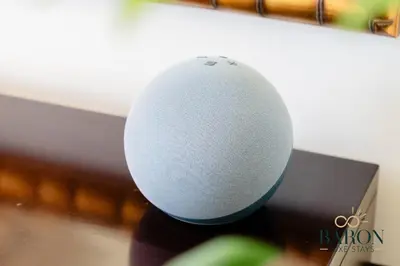 a white ball sitting on top of a table at The Cozy in Dubai