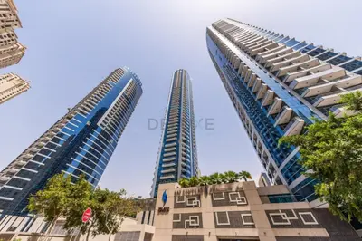 two tall buildings next to each other in a city at Short Walk to Marina Mall, Marina Walk and JBR Beach, Stunning Marina Views - Bay Central 2, Dubai Marina by Deluxe Holiday Homes in Dubai