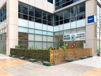 a building with a fence in front of it at GuestReady - Luxury 2BD w/ balcony | Business Bay in Dubai