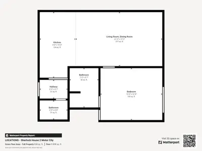 a schematic diagram of a house at Sherlock House 2 - Peaceful One Bed in Motor City in Dubai
