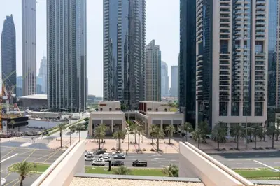 a view of a city with many tall buildings at Guest Favorite - Modern and Upgraded 2BR Heart of Downtown in Dubai