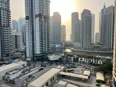 a view of a city with tall buildings at Italian-Style 2BR - Near Beach, Metro and Mall in Dubai