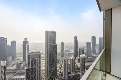 a view of a city from a building at Luxury 2BR at Signature Grande - Next to Dubai Mall & Burj Khalifa in Dubai