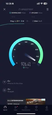 a screenshot of a speedometer on a cell phone at 64th Floor Infinity Pool 2BR Best Burj Khalifa View in Dubai