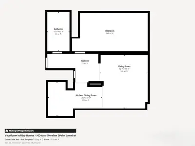 a floor plan of a house at Al Dabas 2 - Calm One Bedroom in Palm Jumeirah in Dubai