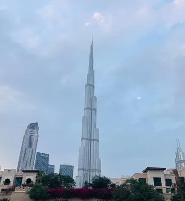 a view of the burj khalifa tallest building in the world at 5 Star Burj Khalifa View Spacious 2BR Next to Dubai Mall in Dubai