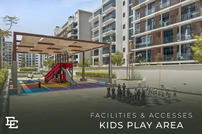 a kids play area with a playground in a building at Elite Escape - Getaway in Azizi Riviera 26 in Dubai