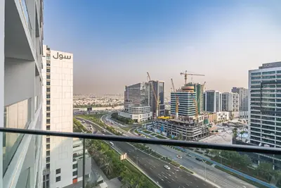 a view of a city from a building at Escape24 Brand New 1BR with City View near Burj Khalifa in Dubai