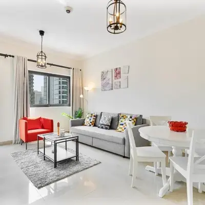 Chic 1BR with City Views Near Marina & Metro