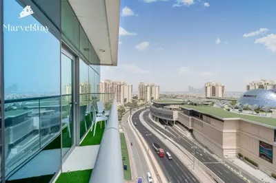 a view of a highway from a building at MarvelStay-Infinity Pool-Beachfront-The Palm in Dubai