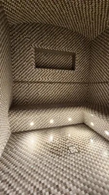a bathroom with a shower with a tiled floor at STAY BY LATINEM Luxury 1BR Holiday Home CVR A511 near Downtown in Dubai