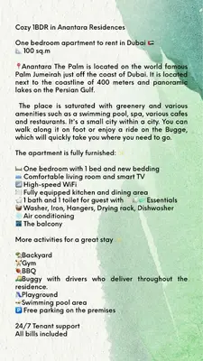 a screenshot of a page of a document with a poem at Specious 1 Br In Royal Amwaj Residences South in Dubai