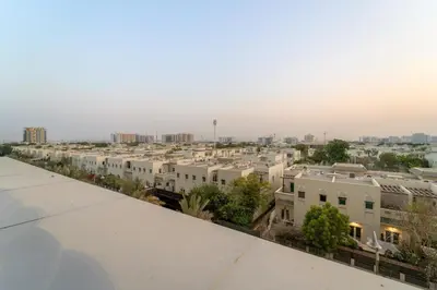 a view of a city from the roof of a building at FIRST CLASS 2BR Chic Getaway Close to Metro in Dubai