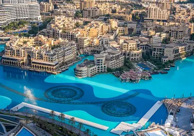 an aerial view of the city of dubai at Grande Signature 2BR Burj Khalifa & Dubai Fountain in Dubai