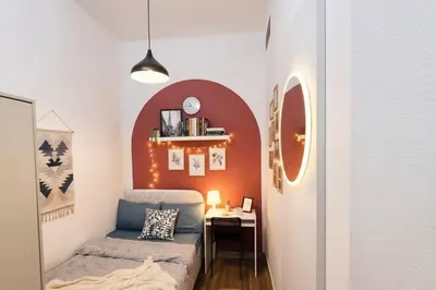 a small room with a couch and a table at Private Double Room In Barsha Heights Near Metro in Dubai