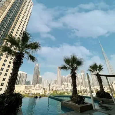 Stunning Studio facing Burj Khalifa