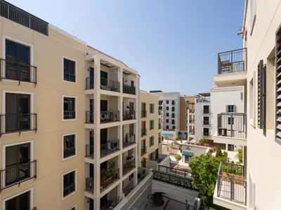 an image of an apartment building with balconies at Coastal Haven 1BDR in La Cote B4-12 in Dubai
