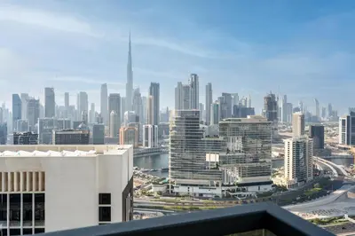 a view of a large city from a building at GuestReady - City 1BR | Heart of Business Bay in Dubai
