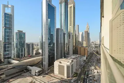 a view of a city with many tall buildings at Silkhaus Gamer's Dream Studio in Liberty House in Dubai
