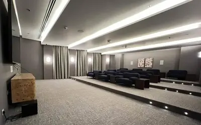 a waiting room with couches and chairs in it at Vogue Downtown Forte near Dubai Mall and Burj Khalifa, Three-Bedroom Plus Kids room with Balcony and Fountain view, full access to all amenities in Dubai