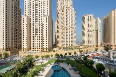 a view of a city with tall buildings at Frank Porter - Marina Wharf 1 in Dubai