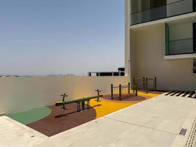 an empty building with a skate park on the side of it at Frank Porter - Binghatti Azure in Dubai