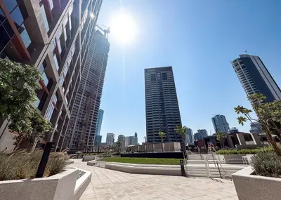 a view of a city with tall buildings at Brand New Studio for 4 Guests - Near Dubai Mall in Dubai