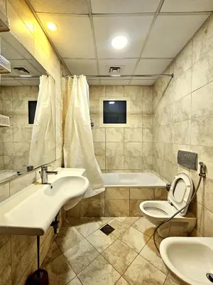 a bathroom with a sink and a toilet and a tub at Come experience Dubai Marina with luxury capsule in Dubai