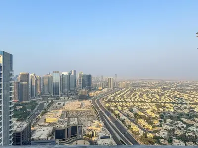 an aerial view of a city with tall buildings at Chic 4-Sleeper near JBR Beach & Dubai Marina Mall in Dubai