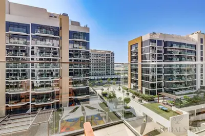 an aerial view of buildings in a city at GlobalStay 1 Bedroom Apartment for 4 Guests Azizi Riviera 42 Dubai in Dubai