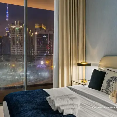 Burj Khalif View from Bedroom - Millionaire Residence in Business Bay Dubai