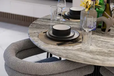a table with hats and glasses on top of it at La Brisa Exclusive 3BHK at 1JBR Sea Palm Royal Atlantis Burj AlArab View with Private Beach and Pool By La Brisa Dubai in Dubai