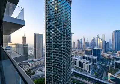a view of a city with a tall building at FULL Burj Khalifa View Luxe 3BR in Address Opera in Dubai