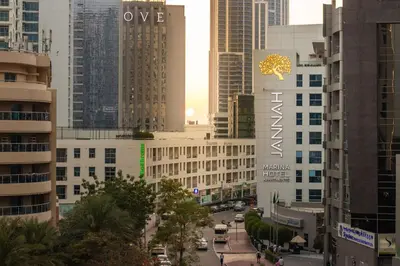 a view of a city with tall buildings at Luxury 2BR in Dubai Marina Man 1014 in Dubai