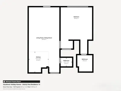 a floor plan of a house at Vacationer l Stunning 1 Bed l Private Beach l near Downtown in Dubai