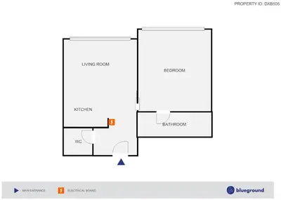 a schematic diagram of a laboratory at Blueground DIFC pool gym DXB-505 in Dubai