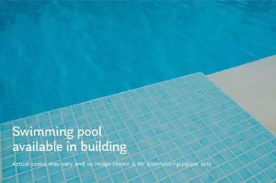a swimming pool with the words swimming pool available in building at Blueground The Palm Jumeirah pool nr Atlantis DXB-1712 in Dubai