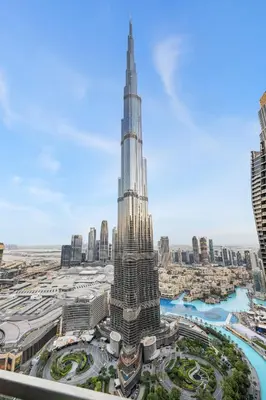 a view of the burj khalifa tallest building in the world at 3BR Direct Access to Dubai Mall and Burj Khalifa in Dubai
