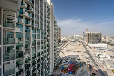 a view of a city from a tall building at GuestReady - Sunny Retreat near Dubai Frame in Dubai
